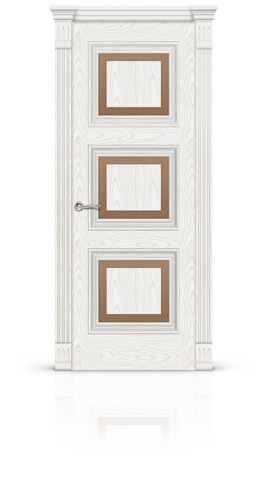 Дверь с остеклением Элеганс 8, белый ясень