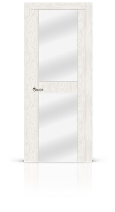Дверь остекленная Турин 3 шпон белый ясень