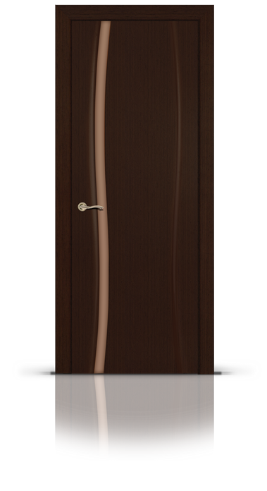 Дверь Жемчуг 1 остекленная - бронза триплекс,  Венге