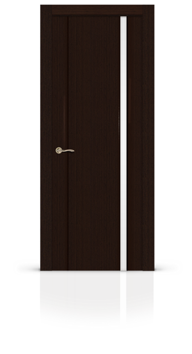 Дверь Циркон 1 остекленная - белый триплекс,  Венге