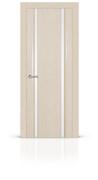 Дверь остекленная Циркон 2, шпон белого дуба