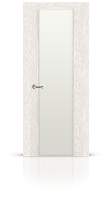 Дверь остекленная Циркон 3, шпон белого ясеня