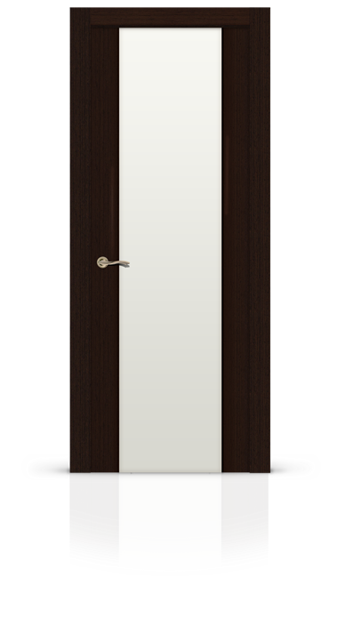 Дверь Циркон 3 остекленная - белый триплекс,  Венге