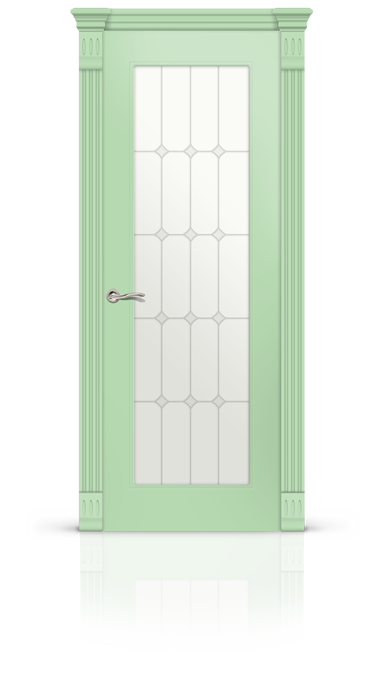 Дверь остекленная Эмили, Эмаль фисташковая RAL 6019 