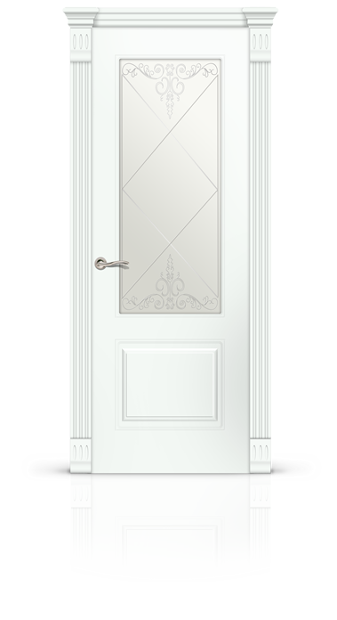 Дверь остеклённая Вероник Эмаль белая  RAL 9003